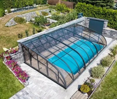 Acoperire piscina din policarbonat Albixon - Dallas pe Perete (On the wall)