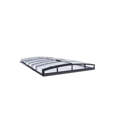 Acoperire piscina din policarbonat Casablanca Infinity B antracit 8 x 4 m