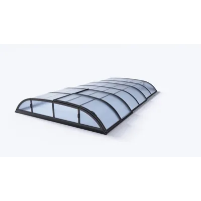 Acoperire piscina din policarbonat Dallas B antracit 8 x 4 m