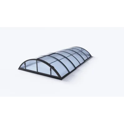 Acoperire piscina din policarbonat Klasik C antracit 10 x 5 m