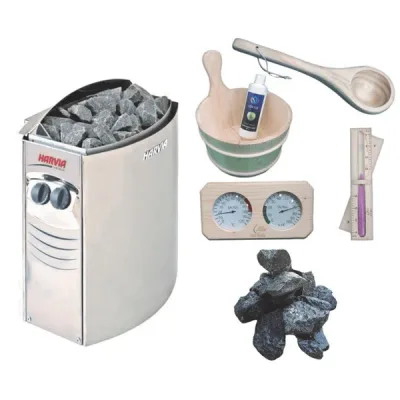 Kit complet pentru sauna - soba 8 kW cu panou incorporat + accesorii, 7-12 m3