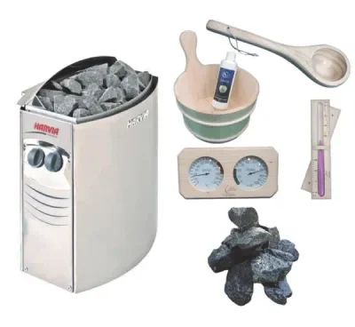 Kit complet pentru sauna - soba 9 kW cu panou incorporat + accesorii, 8-14 m3