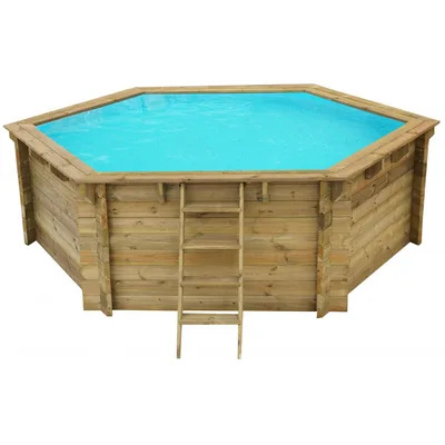 Piscina supraterana din lemn hexagonala 4m x 1.17m