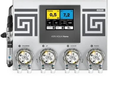 Sistem de dozare si control Clor / pH / Algicid / Floculant, digital, Wi-Fi, pentru piscine pana in 250 m3 - Asin Aqua Home