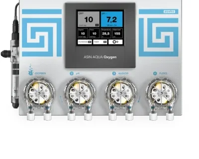 Sistem de dozare si control Oxigen / pH / Algicid / Floculant, digital, Wi-Fi, pentru piscine pana in 250 m3 - Asin Aqua Oxygen