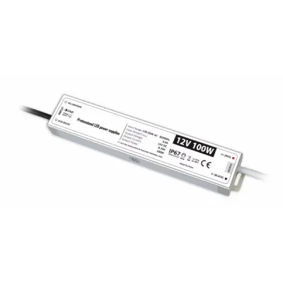 Transformator iluminat LED, 100W, 12v - DC, IP67