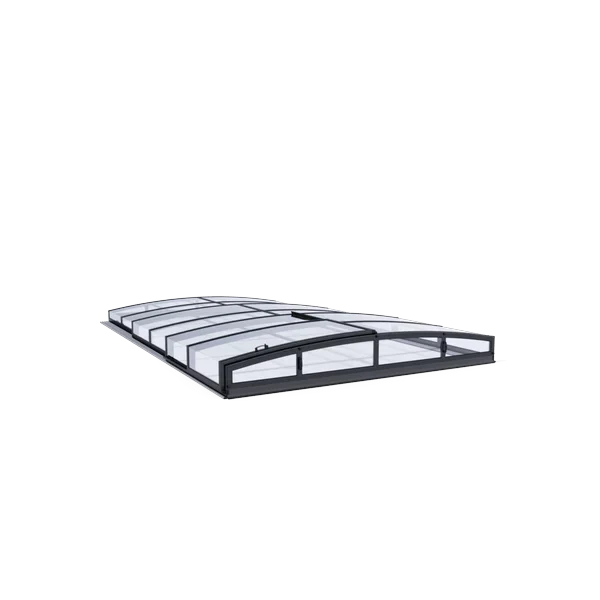 Acoperire piscina din policarbonat Casablanca Infinity A antracit 6 x 3 m