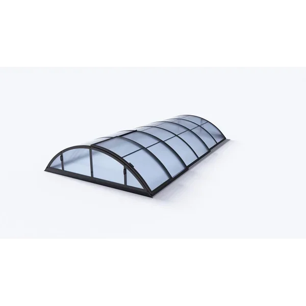 Acoperire piscina din policarbonat Klasik C antracit 10 x 5 m