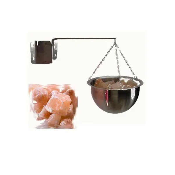 Bol din inox cu 1 kg sare Himalaya pentru aromaterapie in sauna uscata