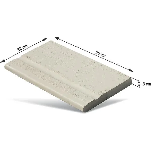 Bordura piscina cu textura travertin 50x32x3 cm