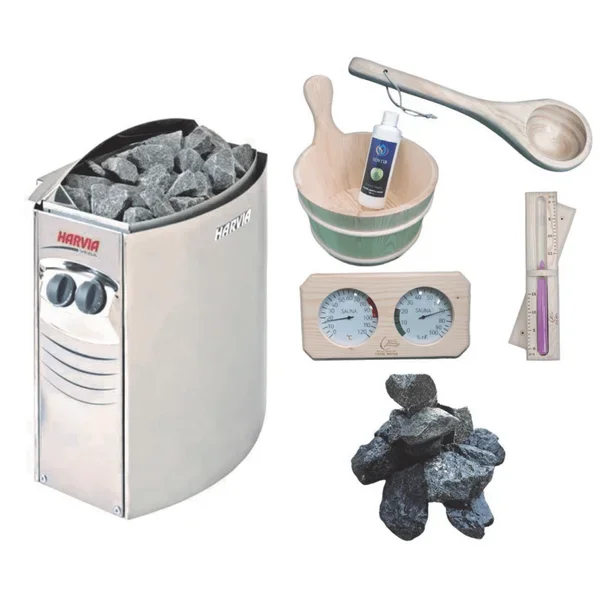 Kit complet pentru sauna - soba 8 kW cu panou incorporat + accesorii, 7-12 m3