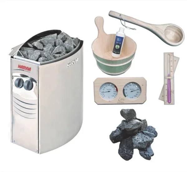 Kit complet pentru sauna - soba 9 kW cu panou incorporat + accesorii, 8-14 m3