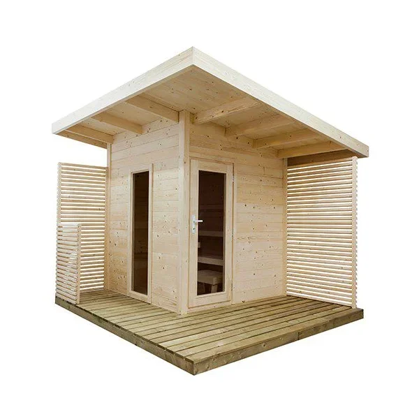 Sauna uscata exterioara din lemn de molid/brad, diferite dimensiuni, Colectia Solide Compact