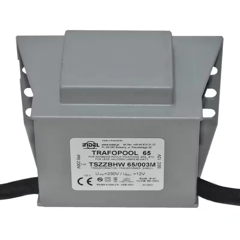 Transformator iluminat piscine 230V-12V AC 5.42A, IP67, Indel 65W/003M