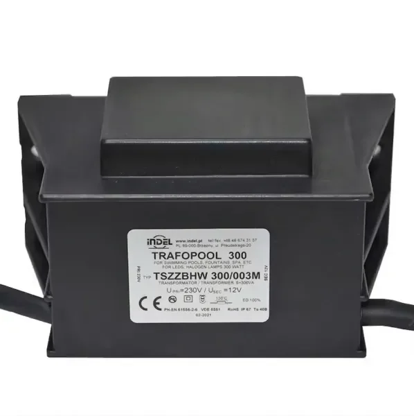 Transformator iluminat piscine 230V-12V AC, IP67, Indel 300W/003M