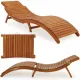 Sezlong pliabil ergonomic din lemn de cedru rosu pentru piscina TW009 – imaginea 1