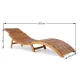 Sezlong pliabil ergonomic din lemn de cedru rosu pentru piscina TW009 – imaginea 2